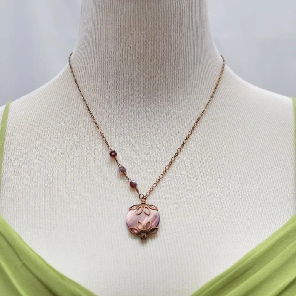 Purple Shell Necklace  Handmade Necklace